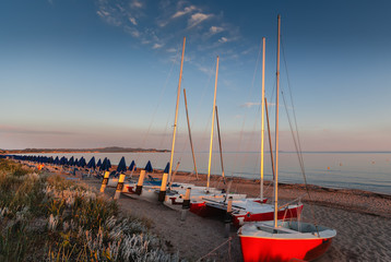 Early in the morning on the beach