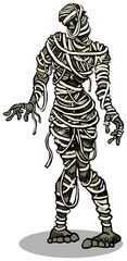 Scary Mummy, with old decaying bandages