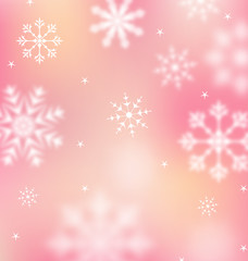 New Year pink wallpaper with snowflakes