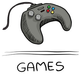 hand drawn Game controller, icon, symbol