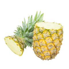 pineapple on white background with clipping path