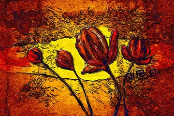 Foto auf Acrylglas Abstract flower oil painting © maxtor777