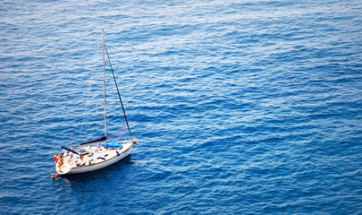 Yacht in the Mediterranean sea, Italy