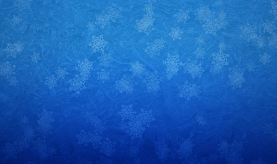 Fototapeta na wymiar Blue Snowflakes Winter Background