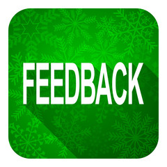 Fototapeta premium feedback flat icon, christmas button