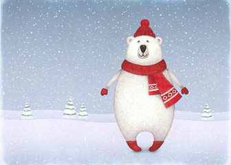 Watercolor illustration of bear