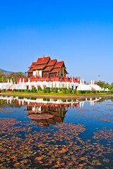 Ho Kham Luang temple in Chiangmail province of Thailand