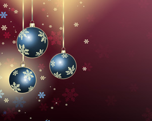 Best elegant Christmas background with blue baubles 