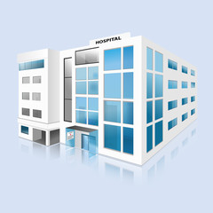 hospital building high detailed vector with reflection