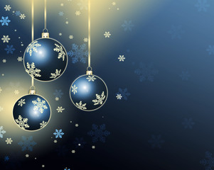 Best elegant Christmas background with blue baubles 