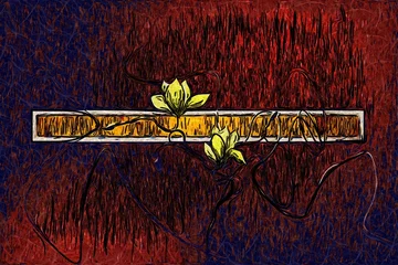 Fotobehang Abstract flower oil painting © maxtor777