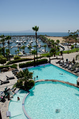 Pool with a yacht club