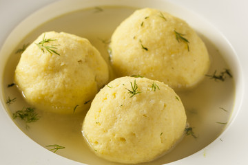 Hot Homemade Matzo Ball Soup