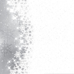 Naklejka na ściany i meble Abstract winter silver snowflakes background