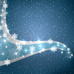 Abstract winter blue snowflakes background - 74156666