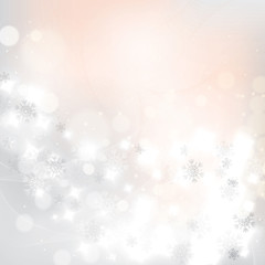 Abstract winter light colors snowflakes background