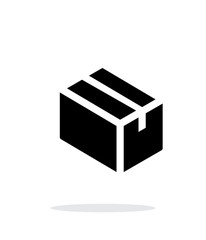 Cardboard box simple icon on white background.