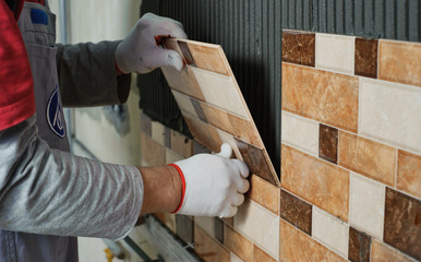 Laying Ceramic Tiles.