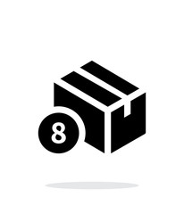 Box with number simple icon on white background.