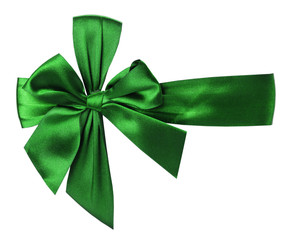 green bow isolated on the white background