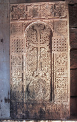 khachkar in Noravank monastery, Armenia