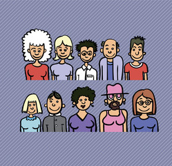 collection cartoon people