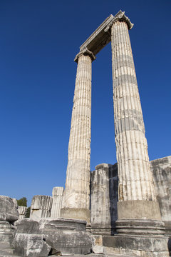 Temple of Apollo columns in Didyma antique city Didim