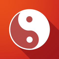 ying yang  long shadow icon