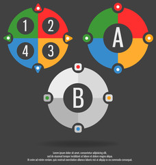Modern, clear template cirlce shape. Can be used for infographic