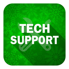 Fototapeta premium technical support flat icon, christmas button