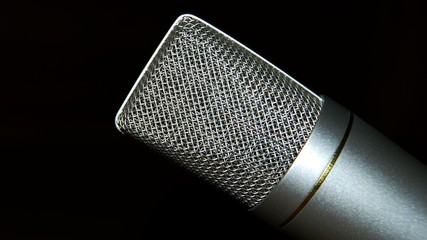 Detailaufnahme eines Mikrofon (Mikrofonkapsel) für Audio Studioaufnahmen