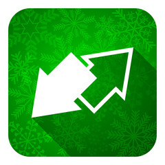 exchange flat icon, christmas button