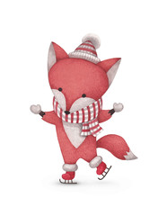 Watercolor illustration of fox