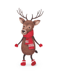 Watercolor illustration of deer