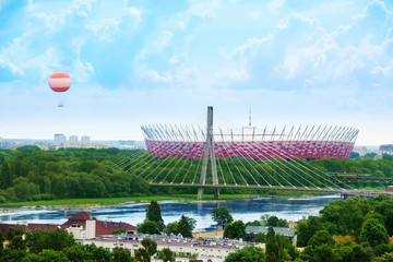 Naklejka premium Stadion piłkarski w Warszawie