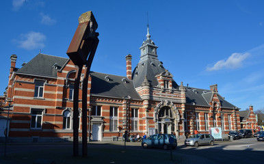 main railway station in belgian city turnhout.