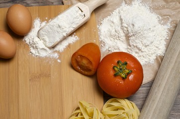 Pasta and ingredients for pasta