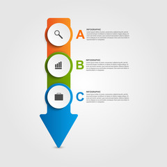 Abstract infographic design template in the form of arrows.