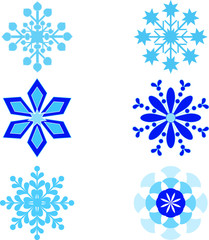 Isolated bLue Snowflake Illustrations