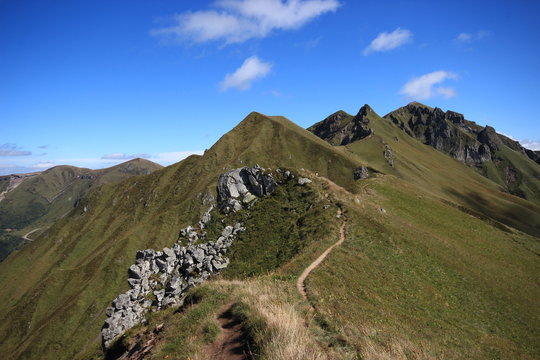 hiking in high mountain (Sancy/Auvergne/France)