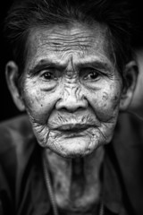 Obraz premium Close up face of old asian woman