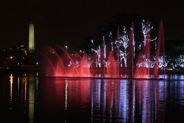 Ibirapuera Park with christmas decoration, Sao Paulo, Brazil