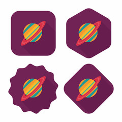 Space planet flat icon with long shadow,eps10