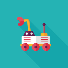 Space Rover flat icon with long shadow,eps10