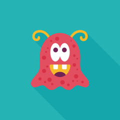 Space alien flat icon with long shadow,eps10
