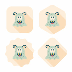 Space alien flat icon with long shadow,eps10