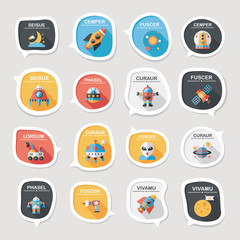 Space speech bubble flat design background set, eps10