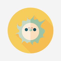 Space sun flat icon with long shadow,eps10