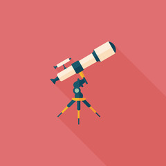 Space Telescope flat icon with long shadow,eps10