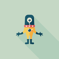 Space alien flat icon with long shadow,eps10